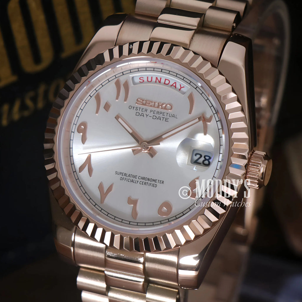Seikojust | Daydate Rose Gold - White Arabic