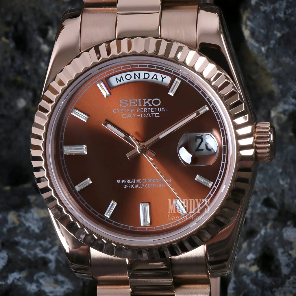Seikojust | Daydate Rose Gold - Chocolate Crystals