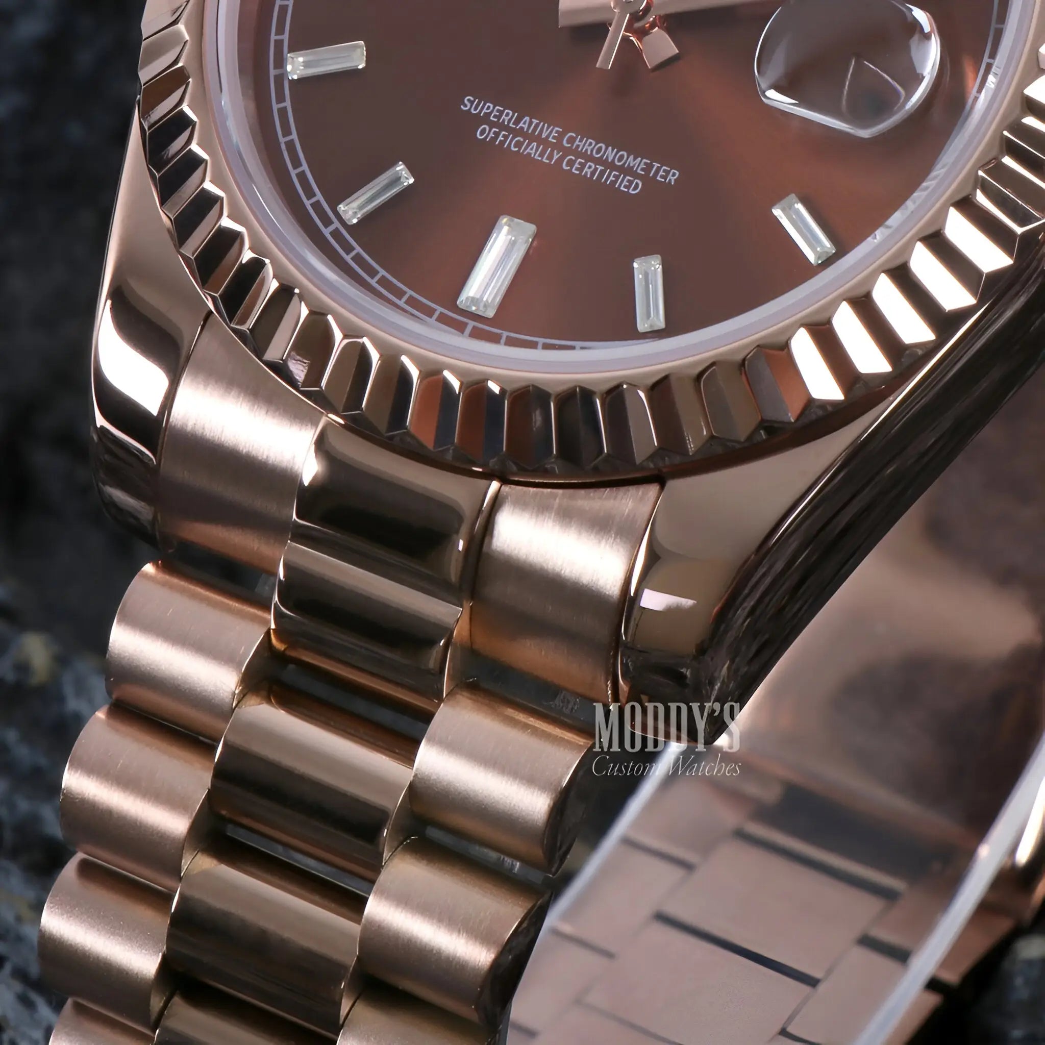 Seikojust | Daydate Rose Gold - Chocolate Crystals